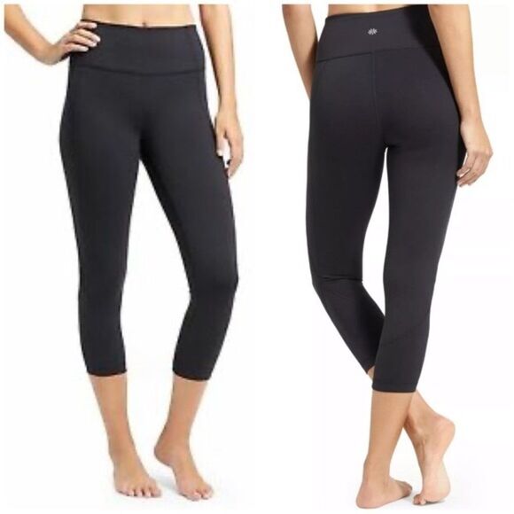 ATHLETA Salutation High Rise Capri Yoga Leggings Tights Black S - Picture 1 of 9